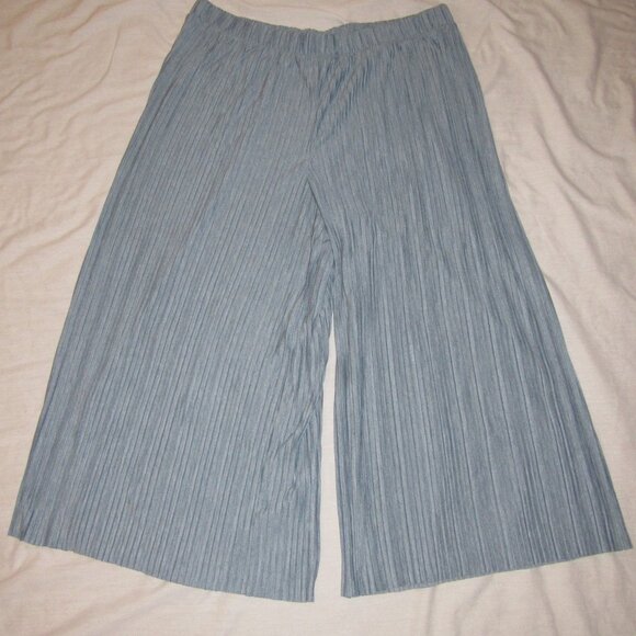 Pure Jill Elements Accordion Pleated Wide Leg Crop Palazzo Pants & Top Set sz XL - Picture 2 of 4